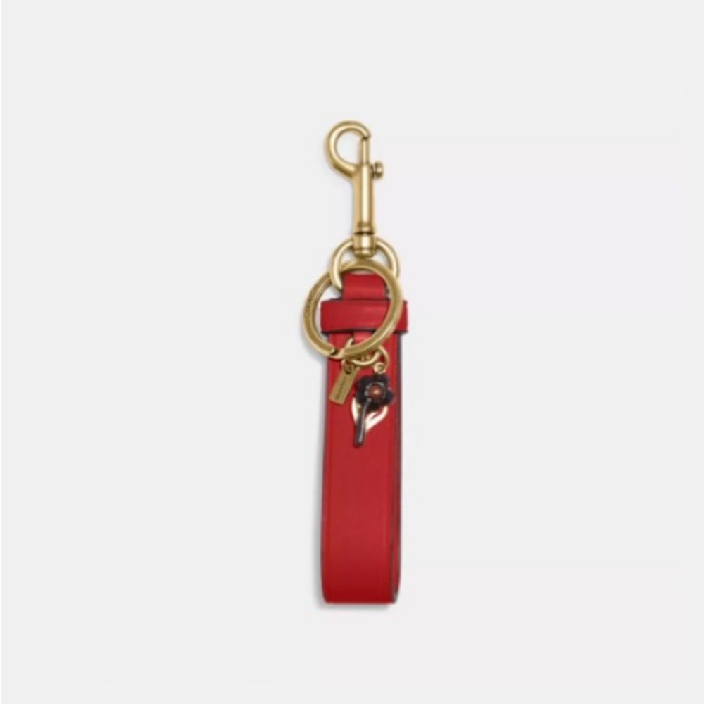 COACH RED LOOP BAG CHARM NWT